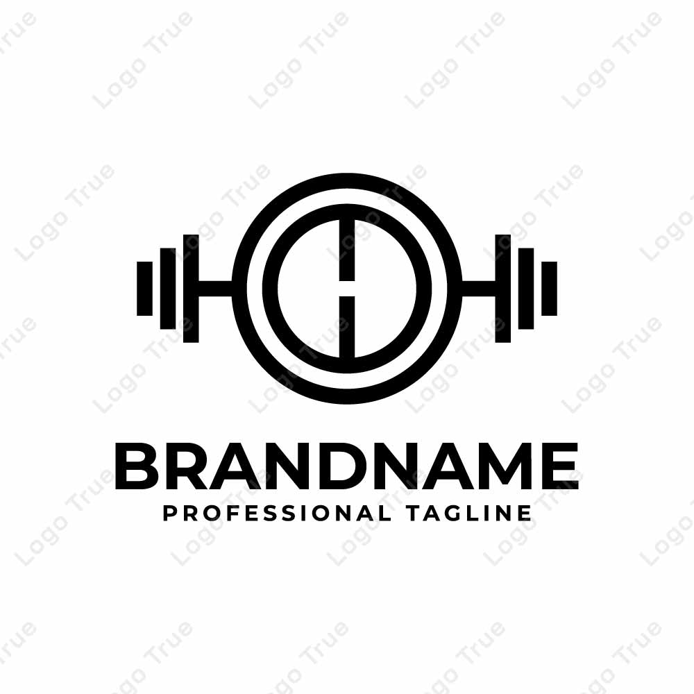 Letter H Barbell Gym Logo, Perfect for Fitness Centers and Gyms Prayoga Cahya