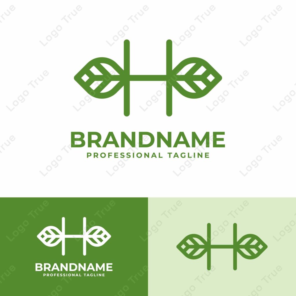 Letter H Leaf Logo, for business related to leaf, nature, plant, ecology, or environment with H initial Prayoga Cahya