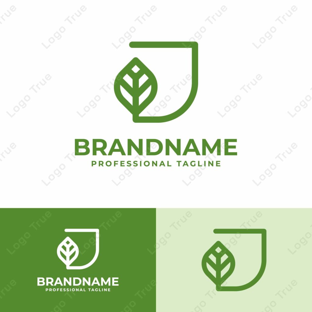 Letter J Leaf Logo, for business related to leaf, nature, plant, ecology, or environment with J initial Prayoga Cahya