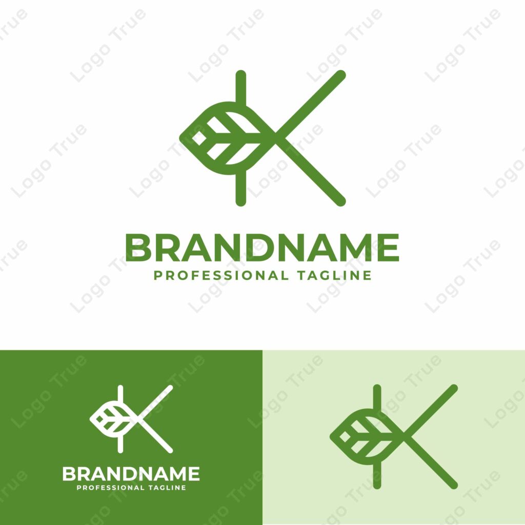 Letter K Leaf Logo, for business related to leaf, nature, plant, ecology, or environment with K initial Prayoga Cahya