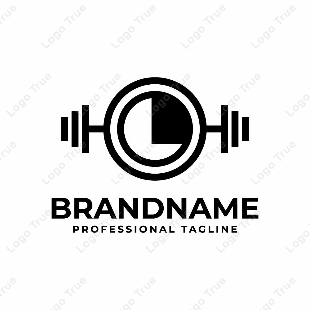 Letter L Barbell Gym Logo, Perfect for Fitness Centers and Gyms Prayoga Cahya