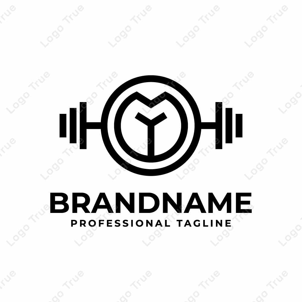 Letter M and W Barbell Gym Logo, Perfect for Fitness Centers and Gyms Prayoga Cahya
