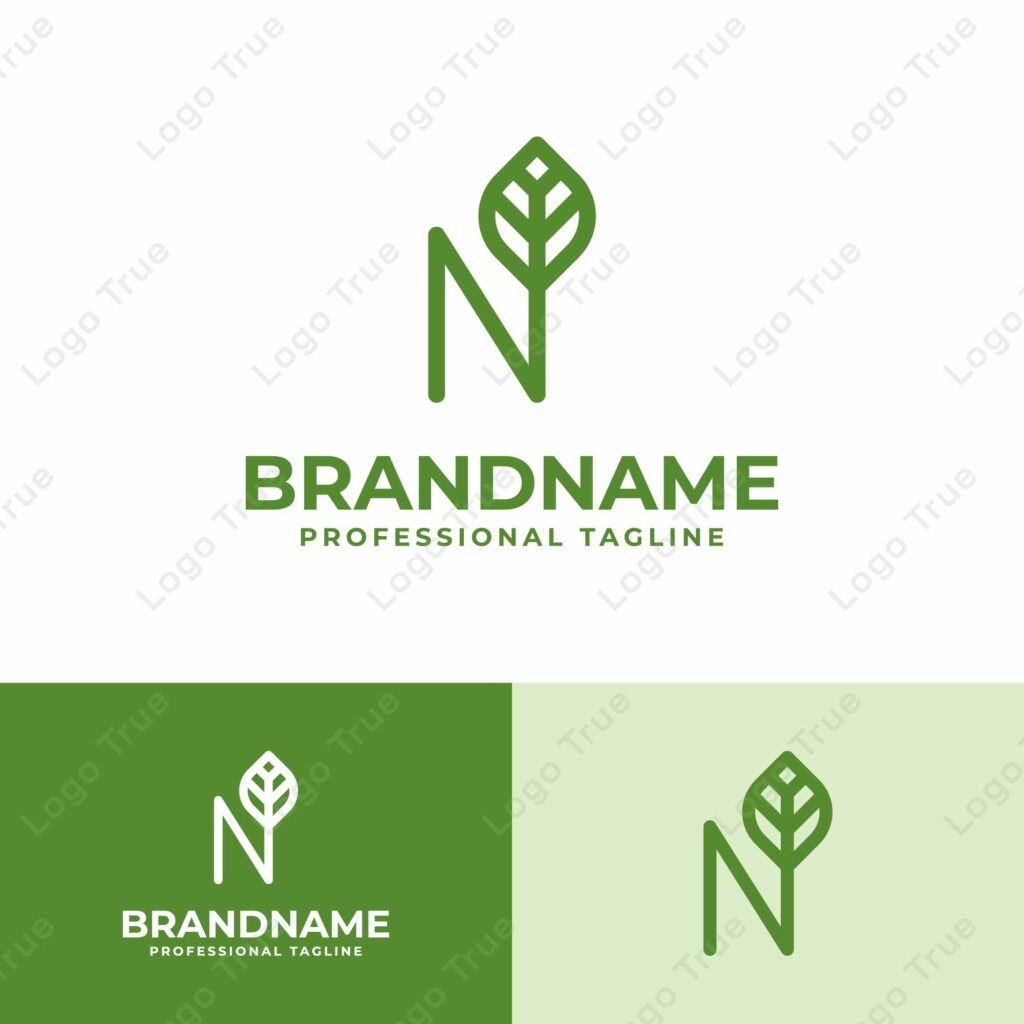 Letter N Leaf Logo, for business related to leaf, nature, plant, ecology, or environment with N initial Prayoga Cahya