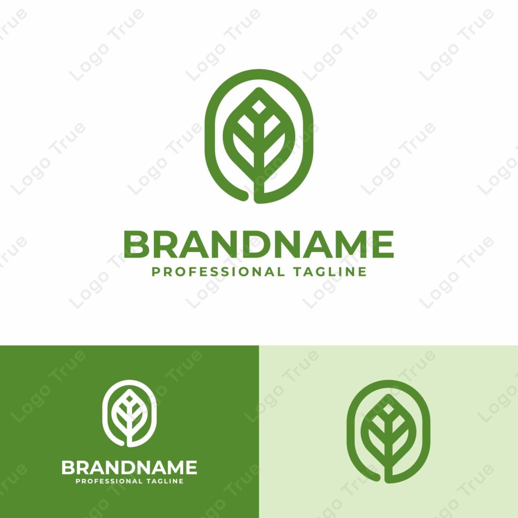 Letter O Leaf Logo, for business related to leaf, nature, plant, ecology, or environment with O initial Prayoga Cahya
