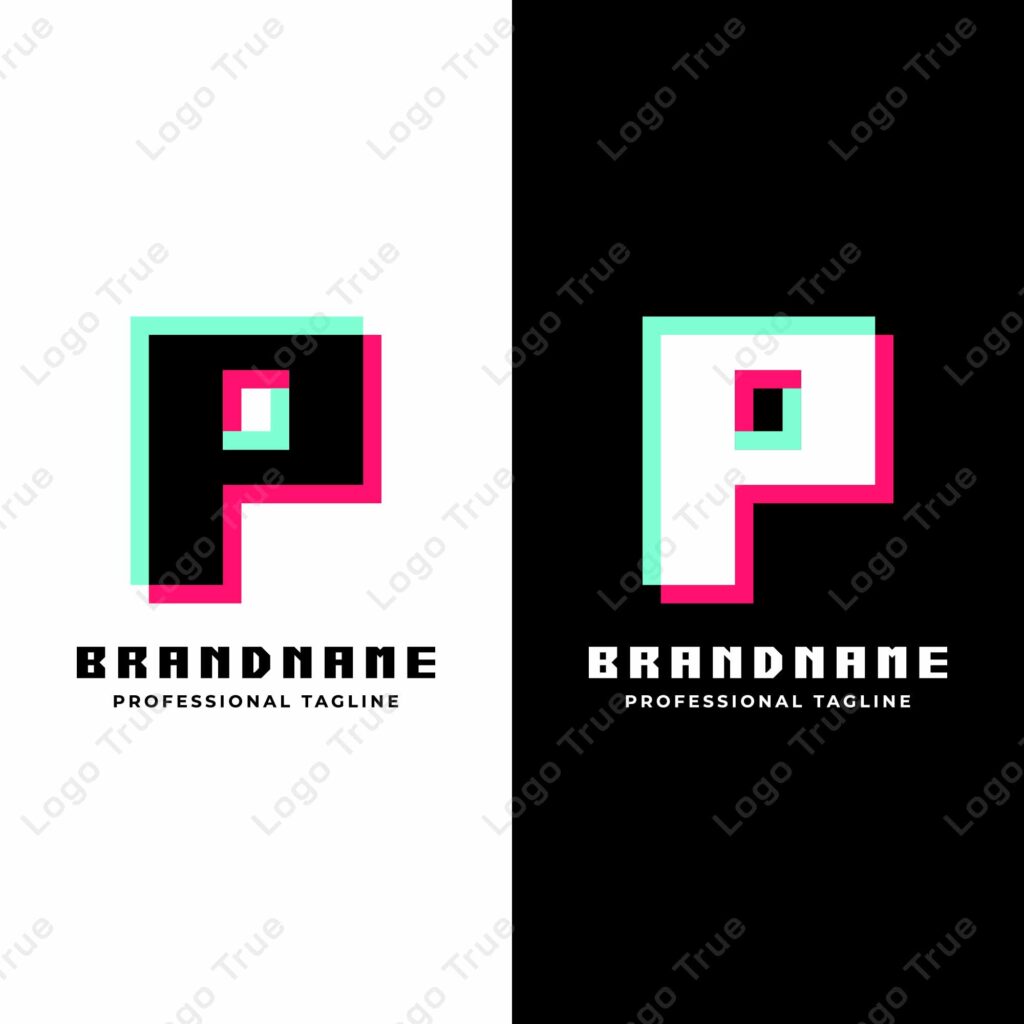 Letter P Glitch Logo, Great for Futuristic and Innovative Projects Prayoga Cahya