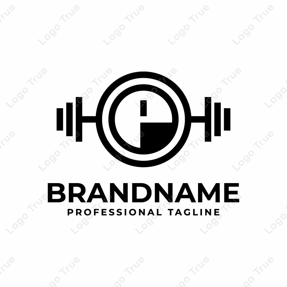 Letter P Q B D Barbell Gym Logo, Perfect for Fitness Centers and Gyms Prayoga Cahya