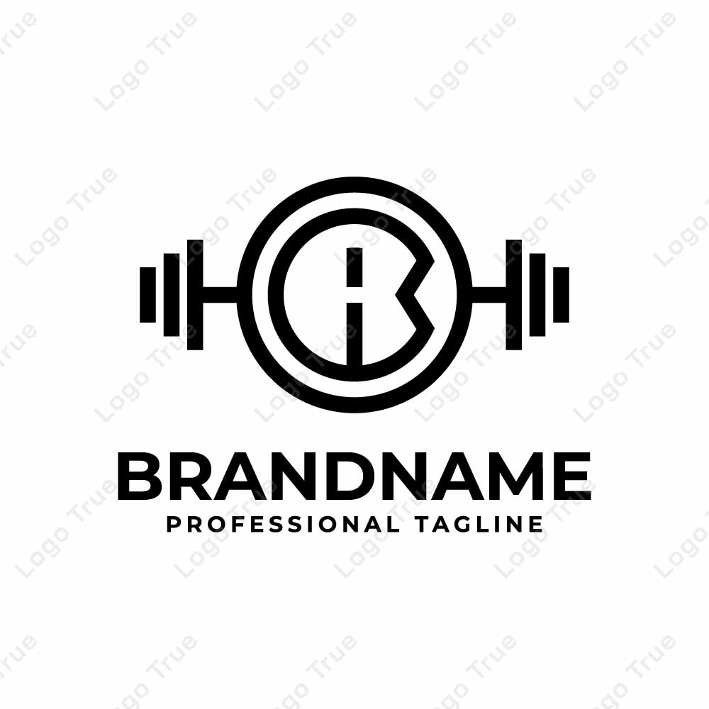 Letter R Barbell Gym Logo, Perfect for Fitness Centers and Gyms Prayoga Cahya