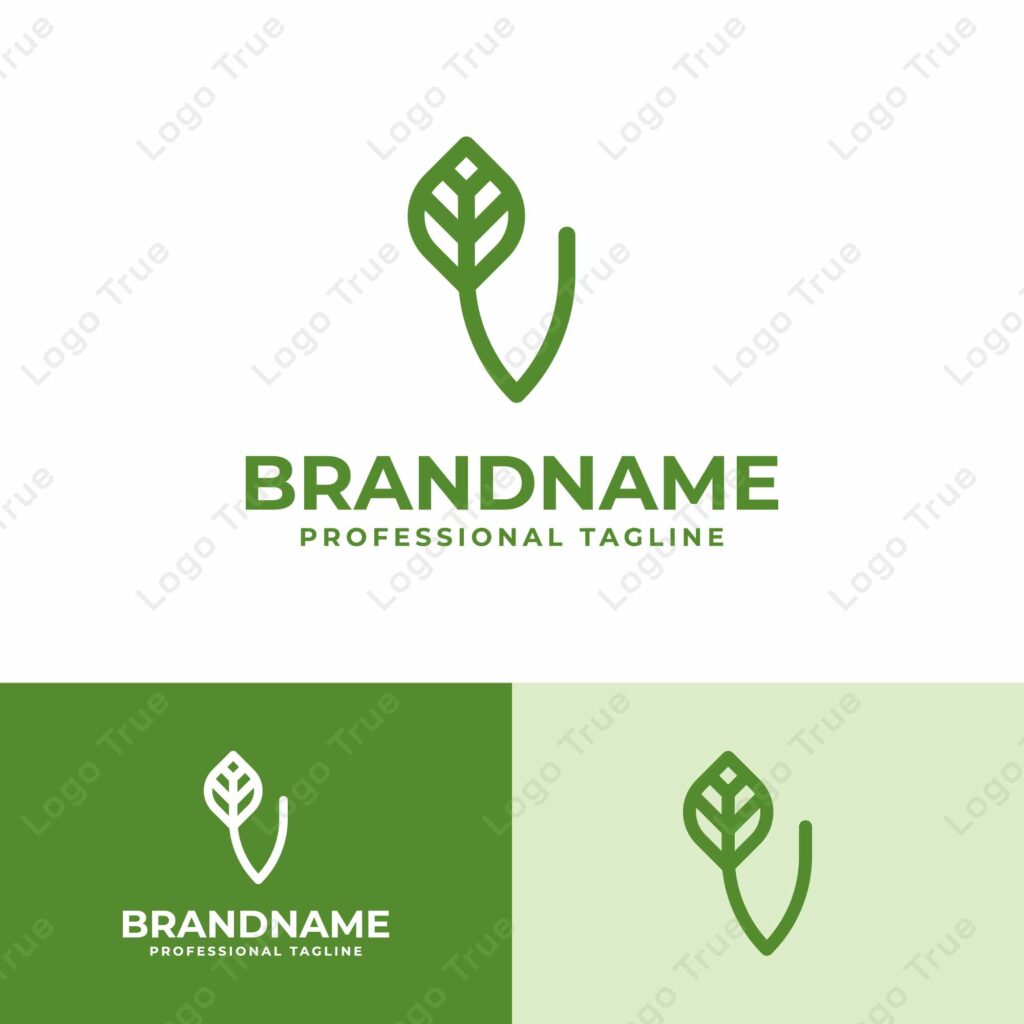 Letter V Leaf Logo, for business related to leaf, nature, plant, ecology, or environment with V initial Prayoga Cahya