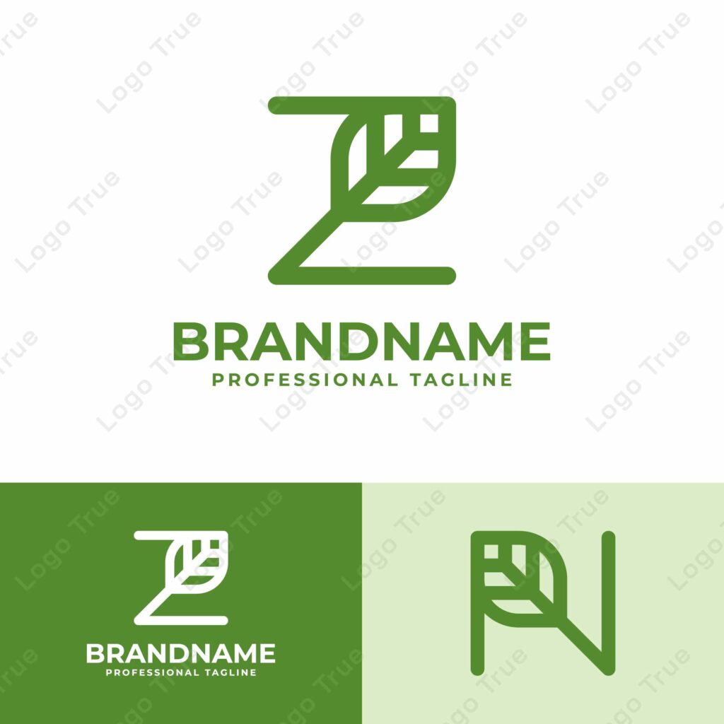 Letter Z or N Leaf Logo, for business related to leaf, nature, plant, ecology, or environment with Z or N initial Prayoga Cahya
