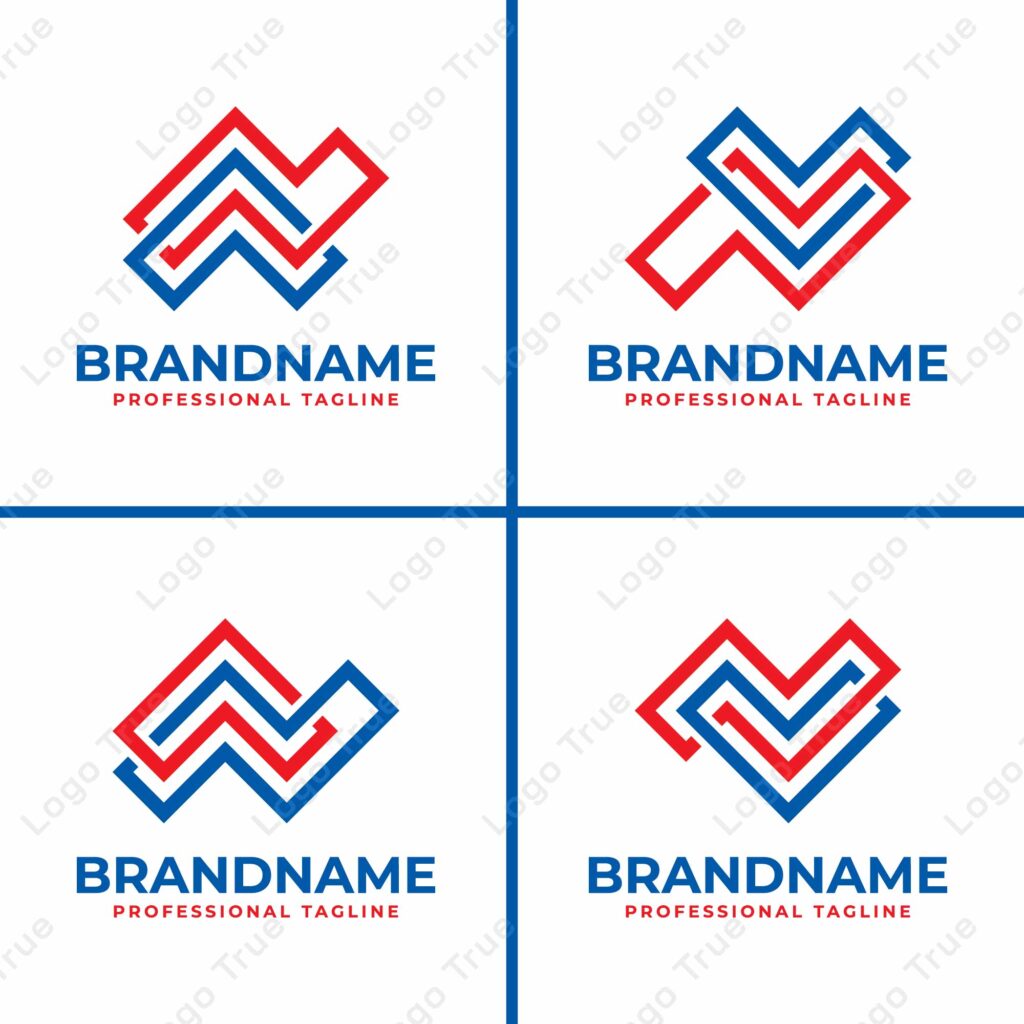 Letters AN or VN Monogram Logo Set, for any business with AN, NA, VN, or NV initials Prayoga Cahya
