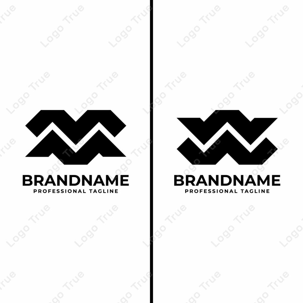 Letters MM or WW Monogram Logo Set, suitable for any business with MM or WW initials Prayoga Cahya