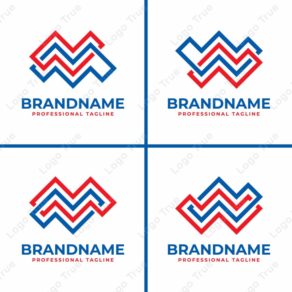 Letters NM or NW Monogram Logo Set, for any business with NM, MN, NW, or WN initials Prayoga Cahya
