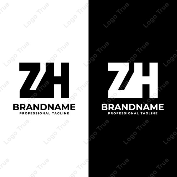 Letters ZH Monogram Logo Prayoga Cahya