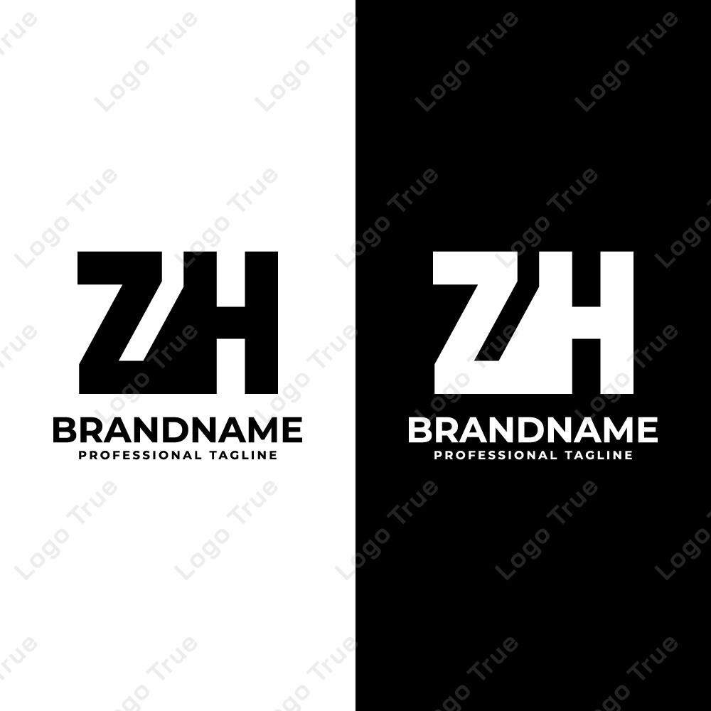 Letters ZH Monogram Logo Prayoga Cahya