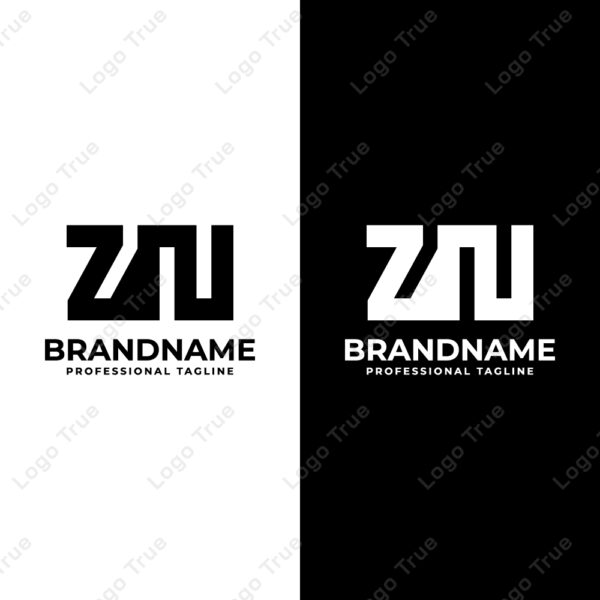 Letters ZN Monogram Logo Prayoga Cahya