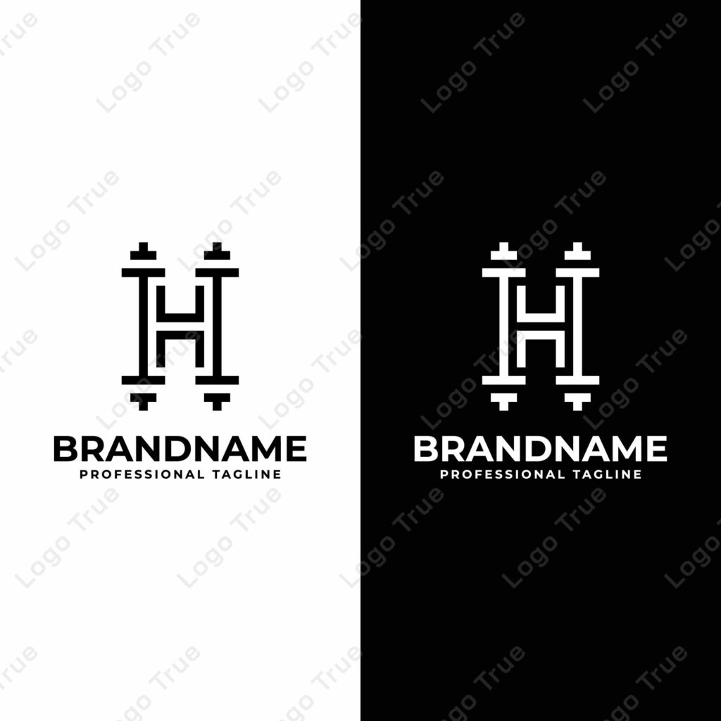 Letter H Barbell Logo, Perfect for Fitness and Gym Brands Prayoga Cahya