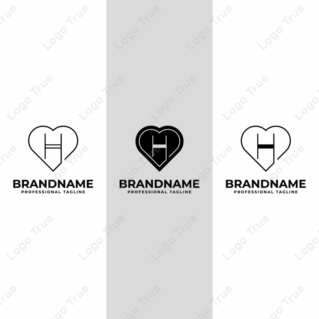 Letter H Love Logo Set, suitable for any business with H initial related to love Prayoga Cahya