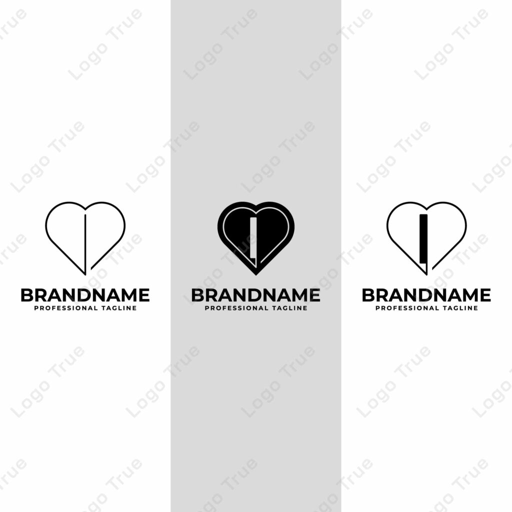 Letter I Love Logo Set, suitable for any business with I initial related to love Prayoga Cahya