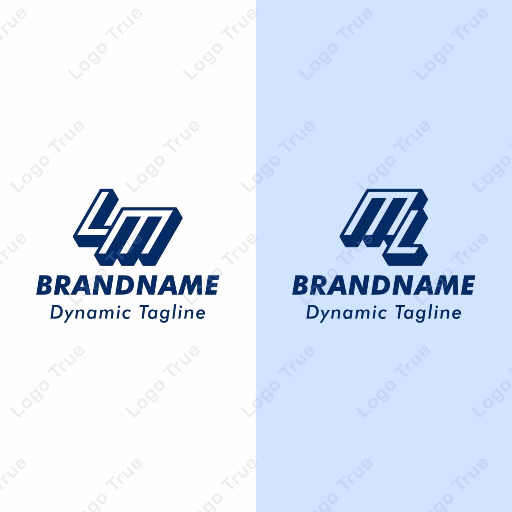 Letter LM and ML 3D Monogram Logo, Suitable for business with ML or LM initials Prayoga Cahya