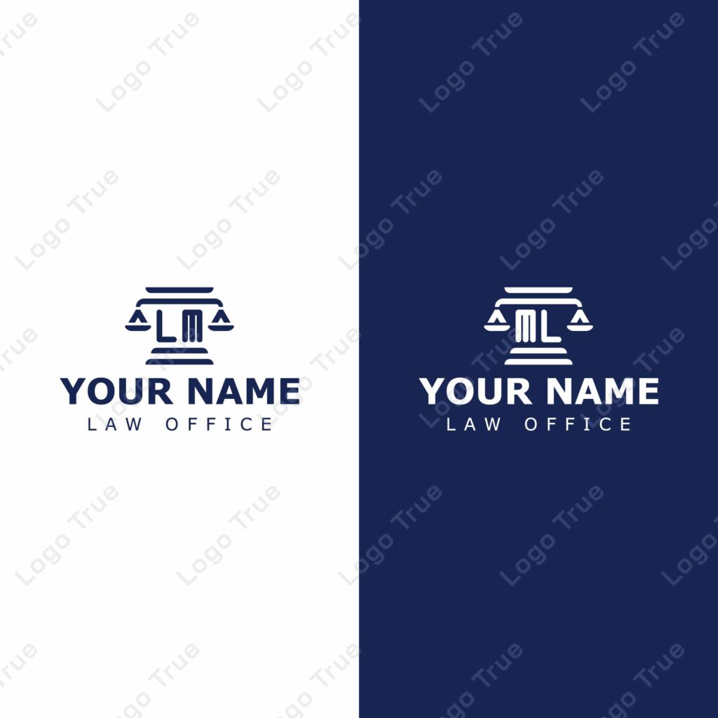 Letters LM and ML Legal Logo, for lawyer, legal, or justice with LM or ML initials Prayoga Cahya