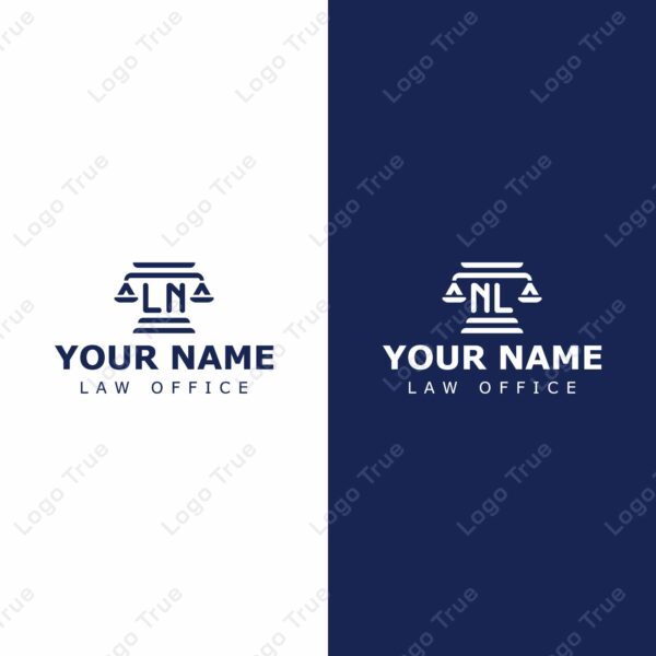Letters LN and NL Legal Logo, for lawyer, legal, or justice with LN or NL initials Prayoga Cahya