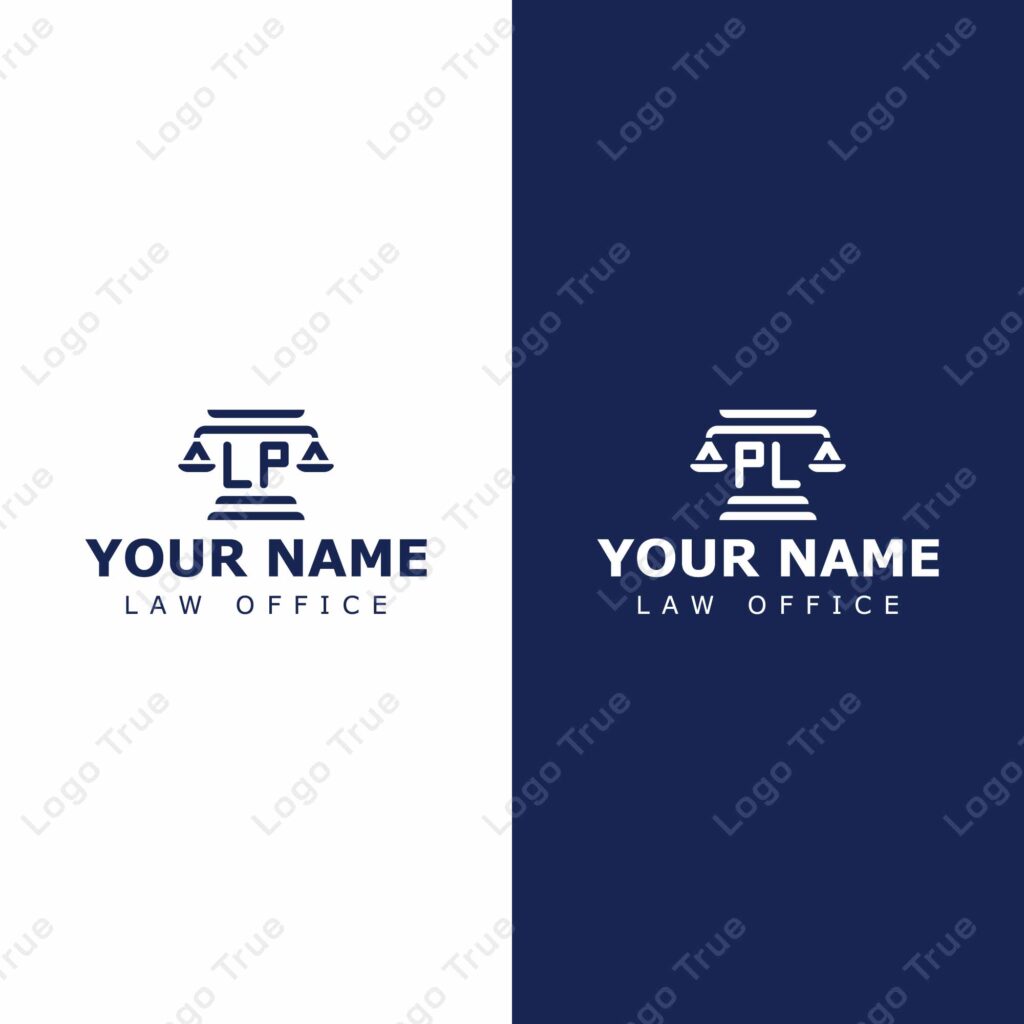 Letters LP and PL Legal Logo, for lawyer, legal, or justice with LP or PL initials Prayoga Cahya