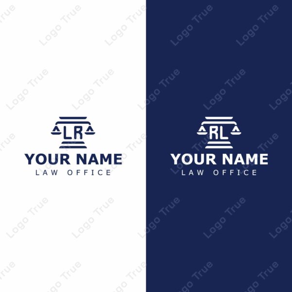Letters LR and RL Legal Logo, for lawyer, legal, or justice with LR or RL initials Prayoga Cahya