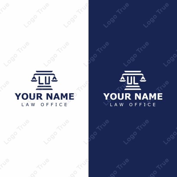 Letters LU and UL Legal Logo, for lawyer, legal, or justice with LU or UL initials Prayoga Cahya