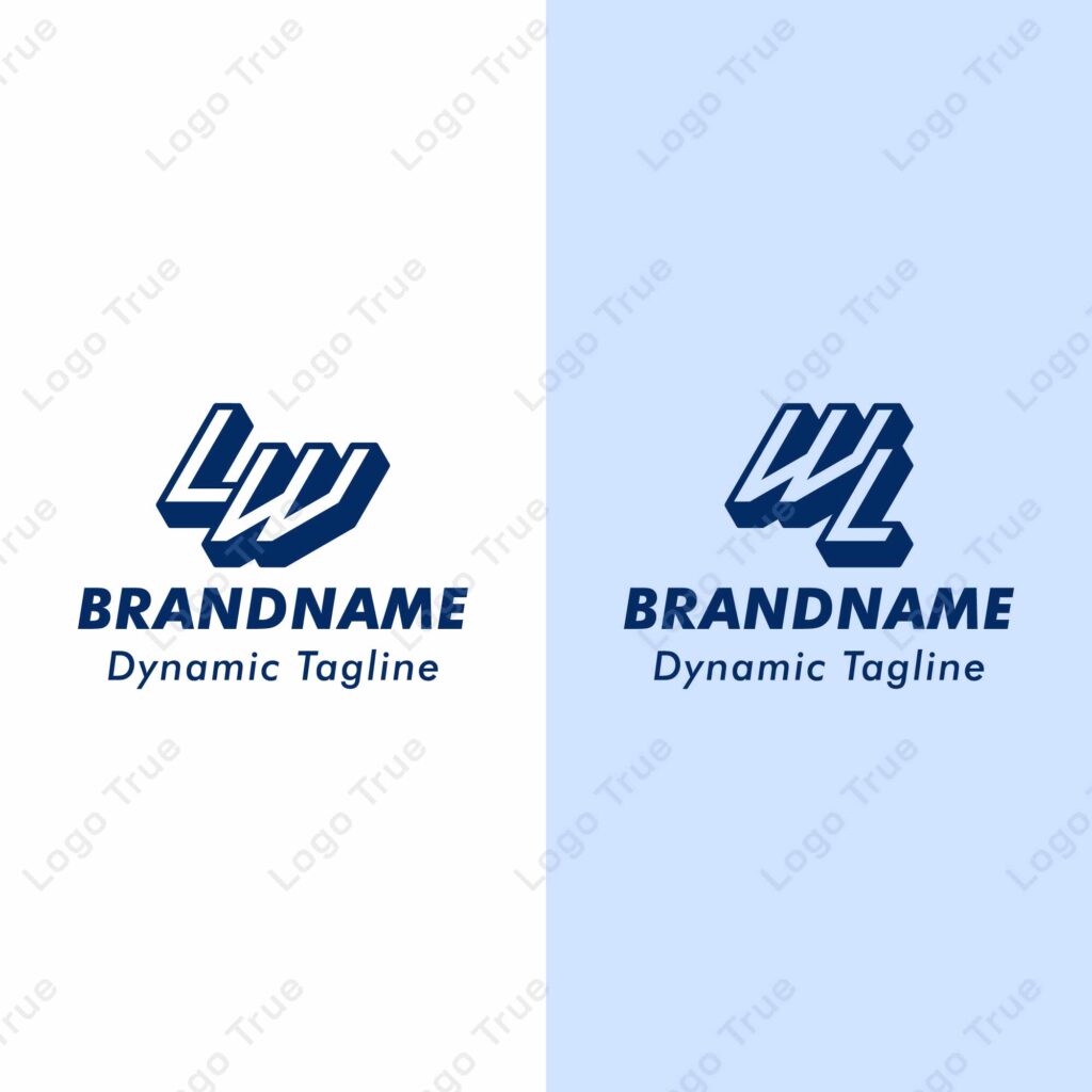Letter LW and WL 3D Monogram Logo, Suitable for business with WL or LW initials Prayoga Cahya