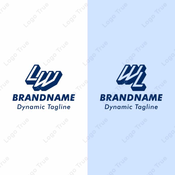Letter LW and WL 3D Monogram Logo, Suitable for business with WL or LW initials Prayoga Cahya