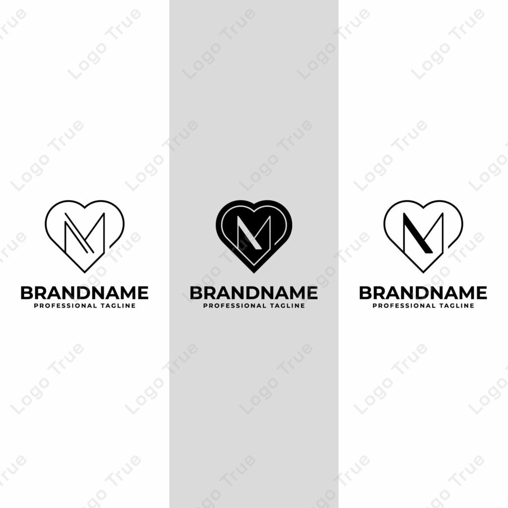 Letter M Love Logo Set, suitable for any business with M initial related to love Prayoga Cahya
