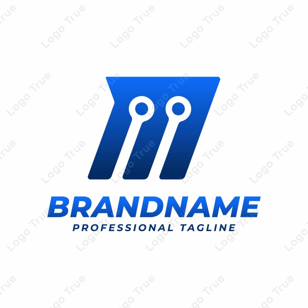 Letter M Technology Logo, suitable for any business with M initials Prayoga Cahya