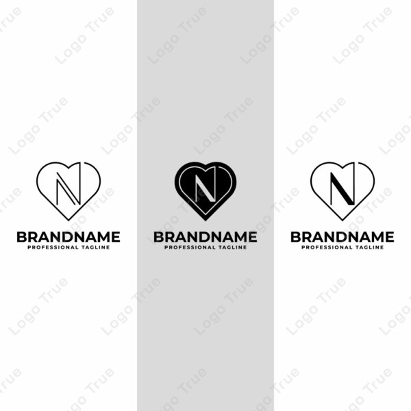 Letter N Love Logo Set, suitable for any business with N initial related to love Prayoga Cahya
