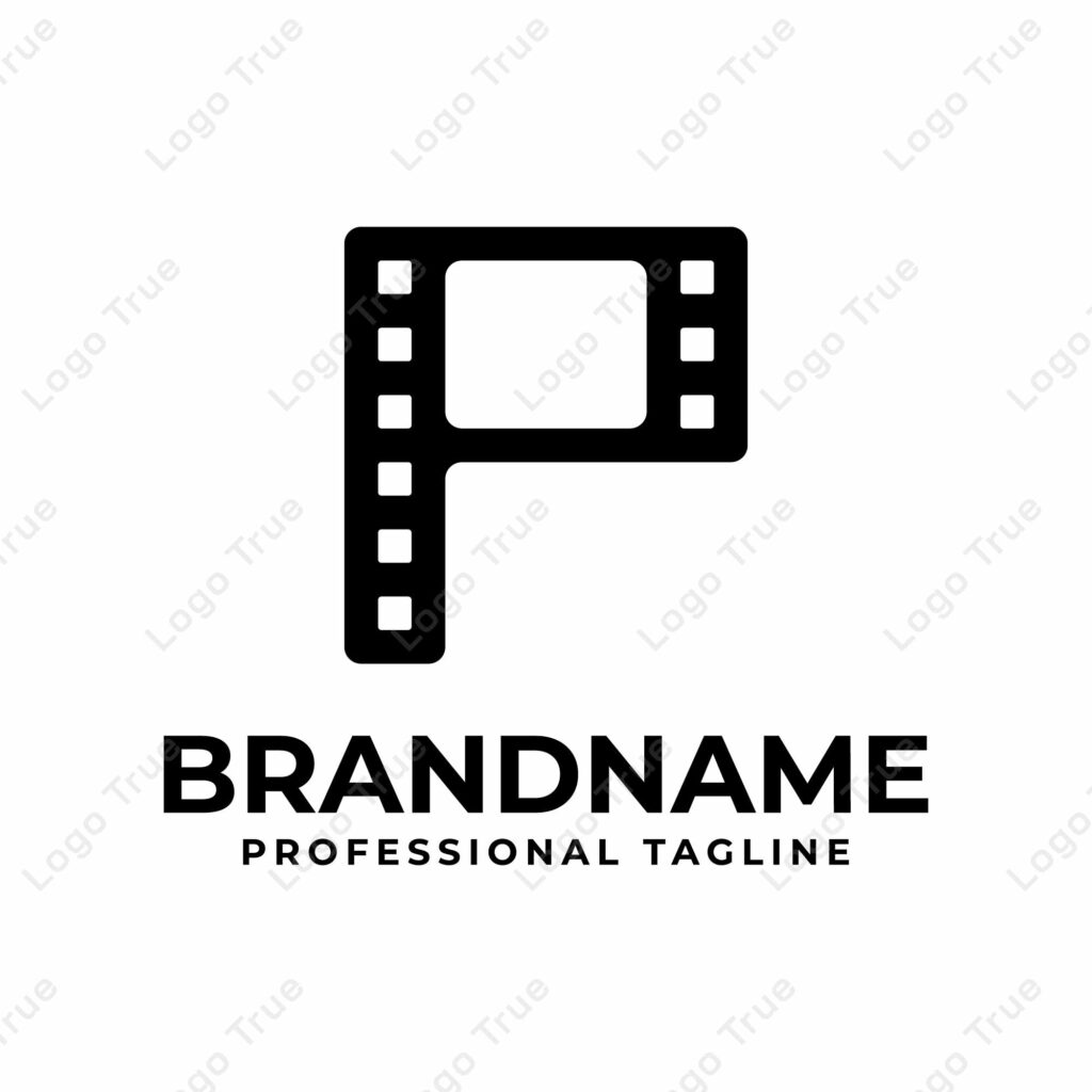 Letter P Film Logo, Perfect for Movie or Cinema Production Studios Prayoga Cahya