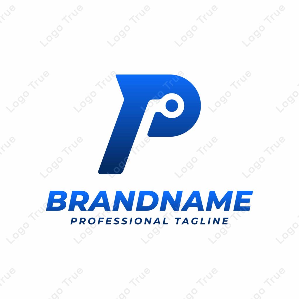 Letter P Technology Logo, suitable for any business with P initials Prayoga Cahya