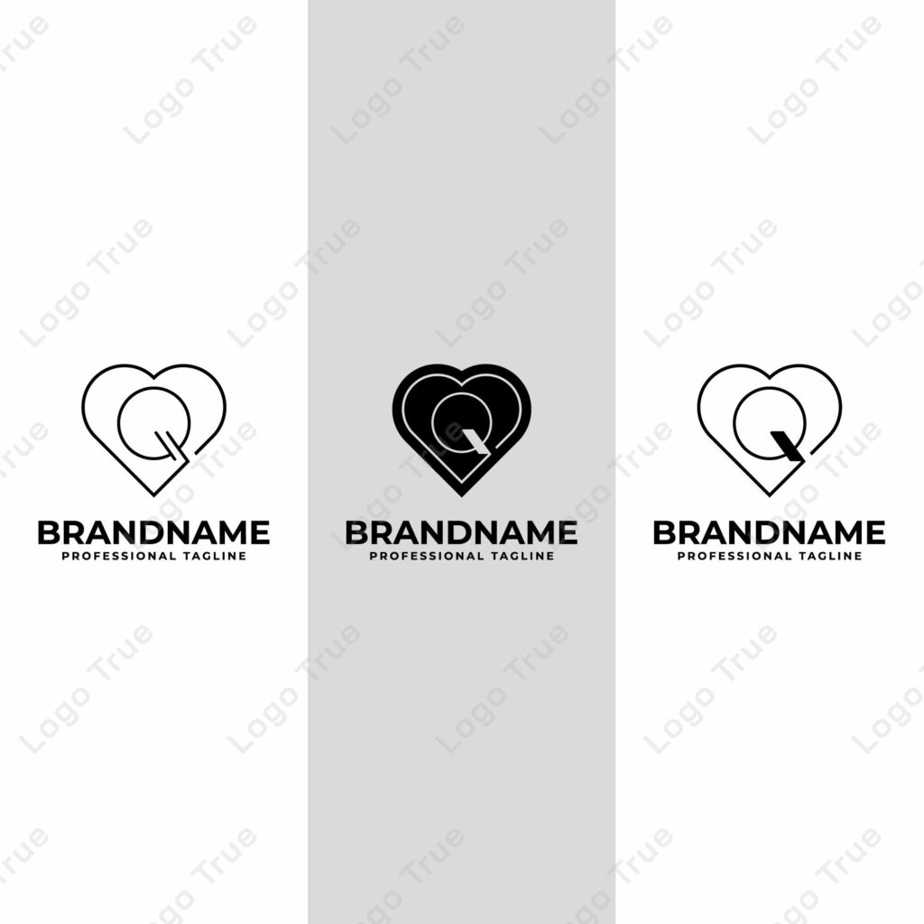 Letter Q Love Logo Set, suitable for any business with Q initial related to love Prayoga Cahya