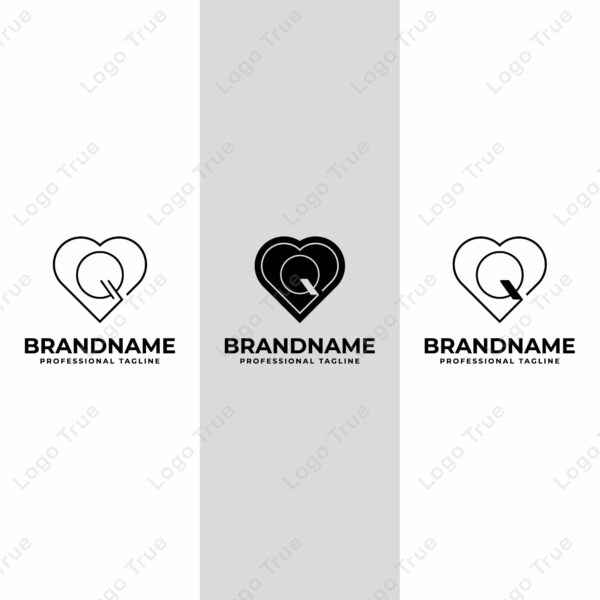 Letter Q Love Logo Set, suitable for any business with Q initial related to love Prayoga Cahya
