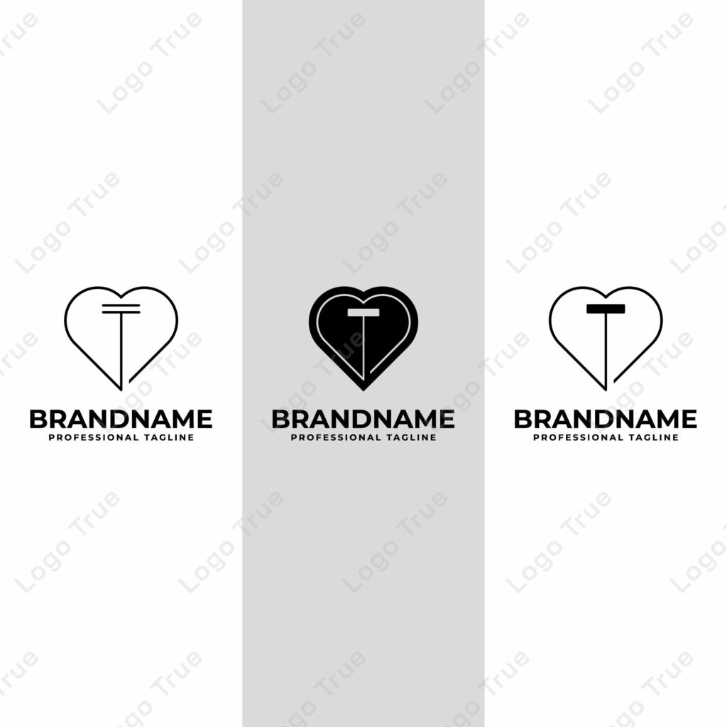 Letter T Love Logo Set, suitable for any business with T initial related to love Prayoga Cahya
