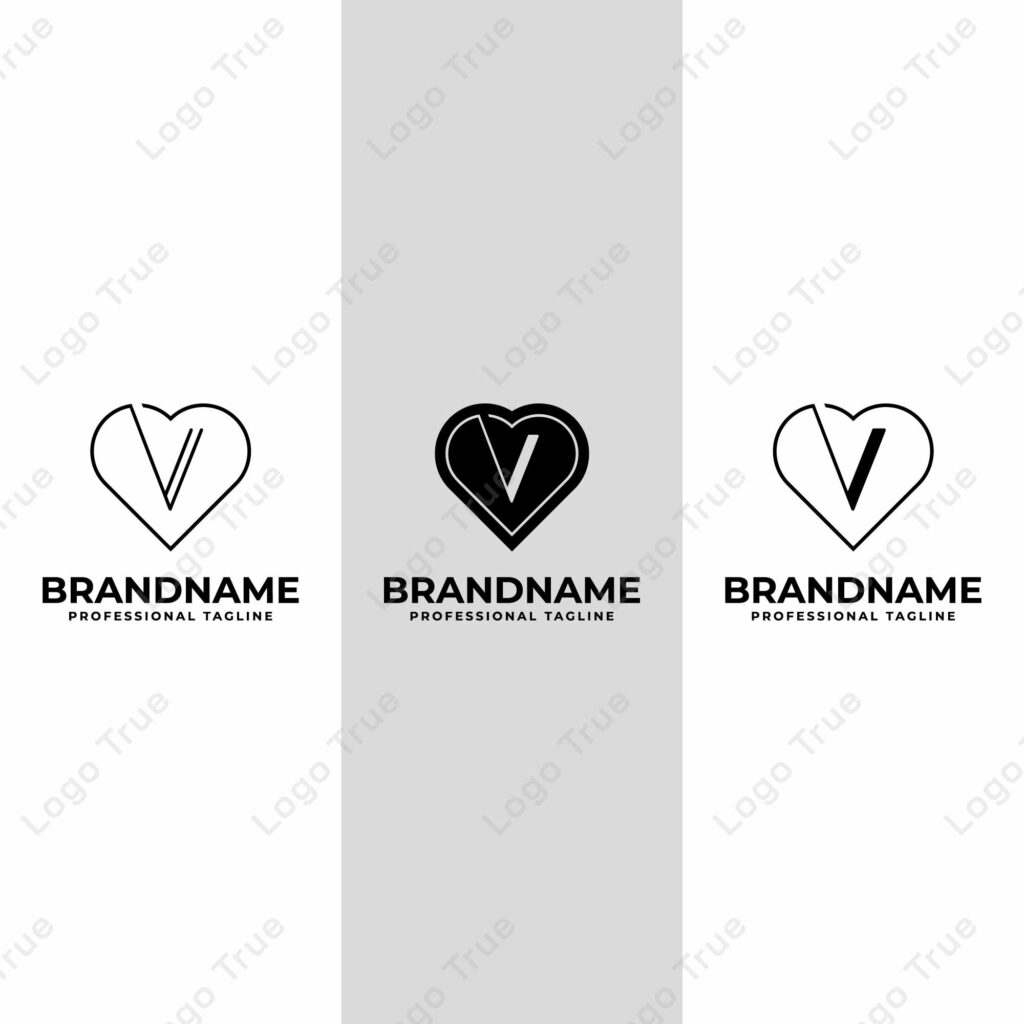 Letter V Love Logo Set, suitable for any business with V initial related to love Prayoga Cahya
