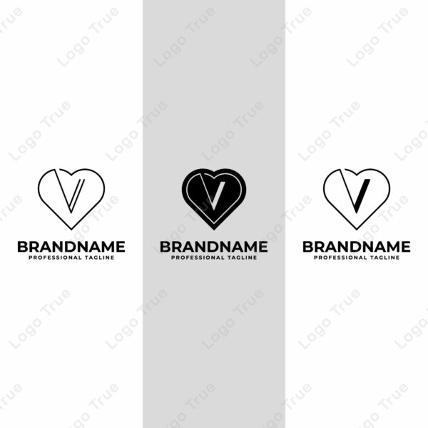 Letter V Love Logo Set, suitable for any business with V initial related to love Prayoga Cahya