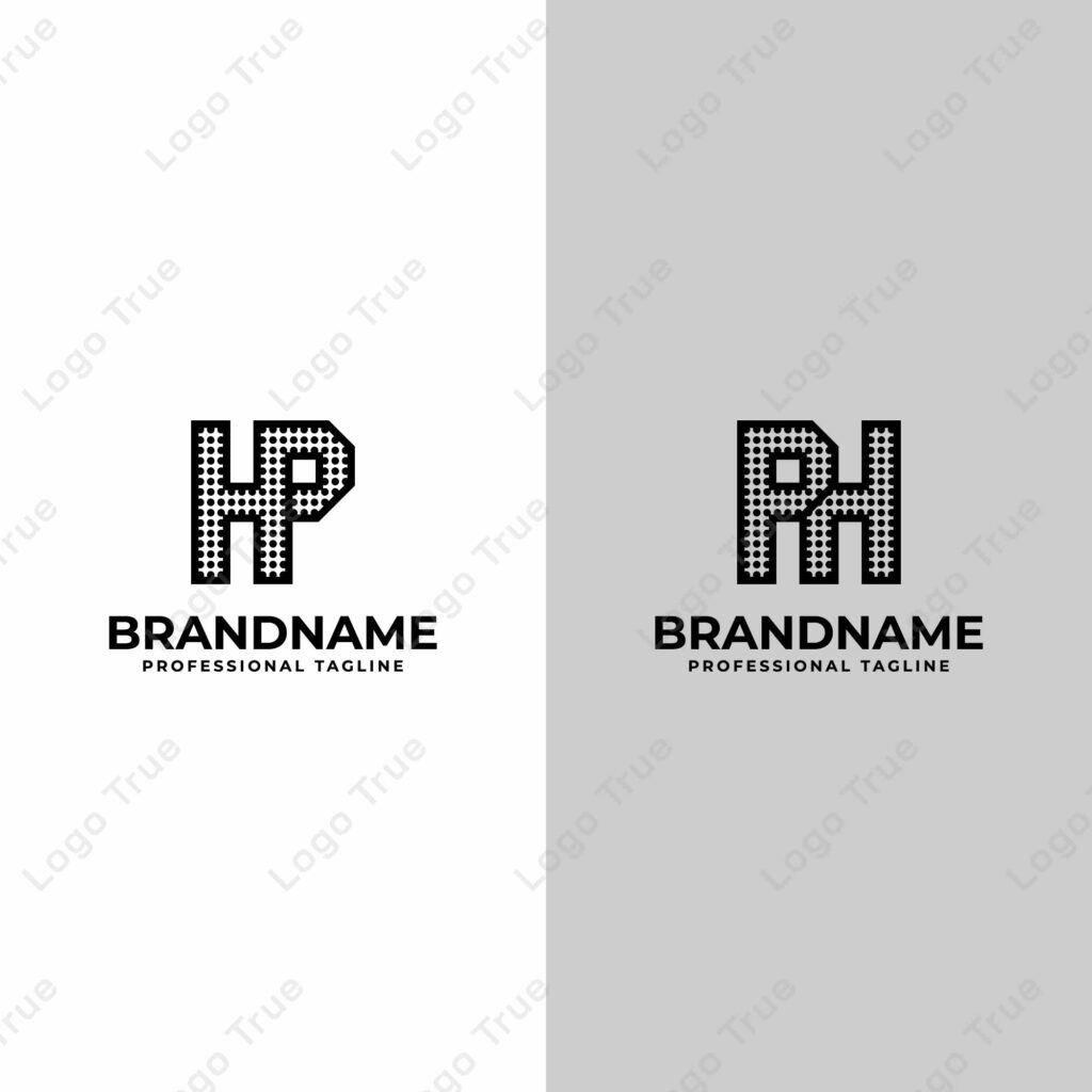 Letters HP and PH Dot Monogram Logo, Suitable for business with PH or HP initials Prayoga Cahya