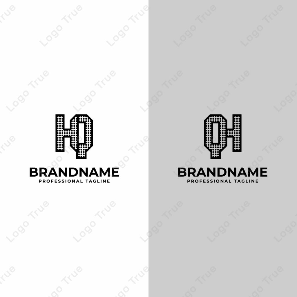 Letters HQ and QH Dot Monogram Logo, Suitable for business with QH or HQ initials Prayoga Cahya
