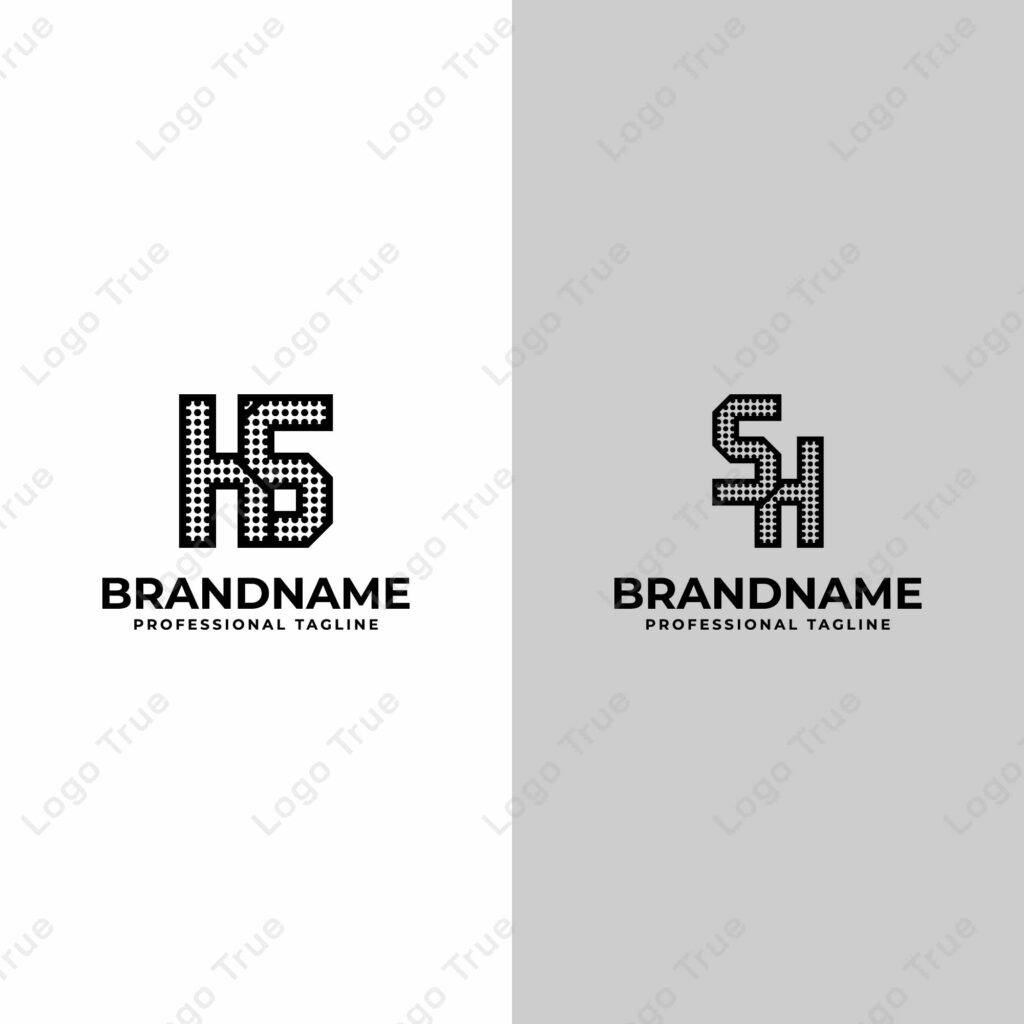 Letters HS and SH Dot Monogram Logo, Suitable for business with SH or HS initials Prayoga Cahya