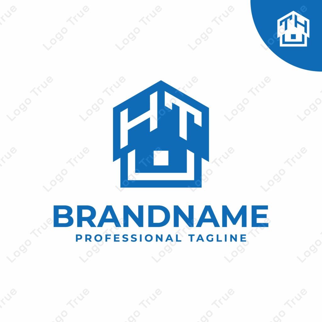 Letters HT or TH Home Roof Logo. For roof, home, construction, or interior business with HT or TH initials Prayoga Cahya
