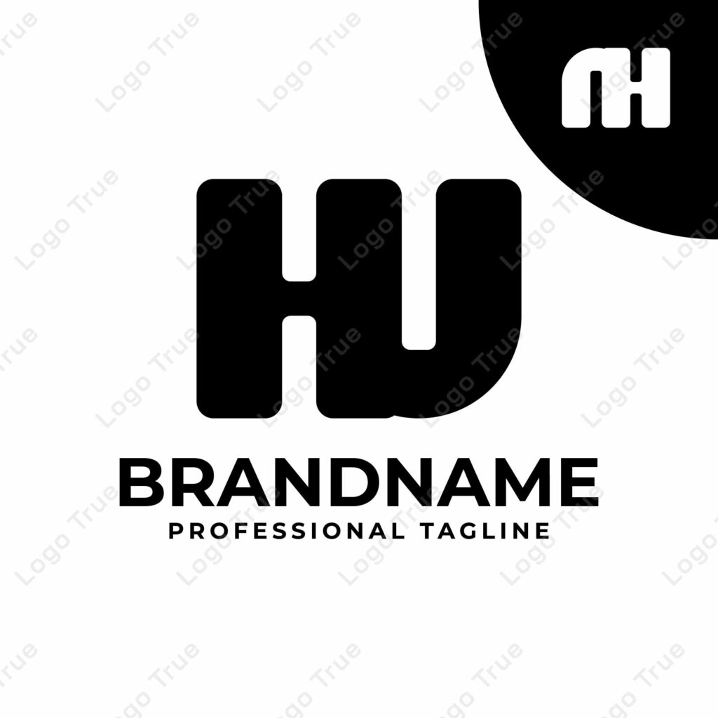 Letters HU or NH Monogram Logo, suitable for any business with HU UH HN or NH initials Prayoga Cahya