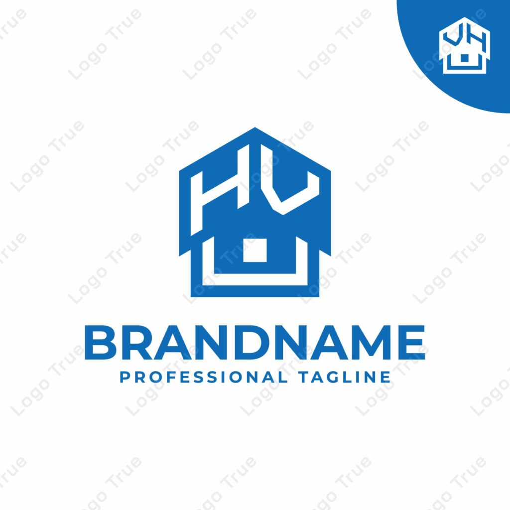 Letters HV or VH Home Roof Logo. For roof, home, construction, or interior business with HV or VH initials Prayoga Cahya