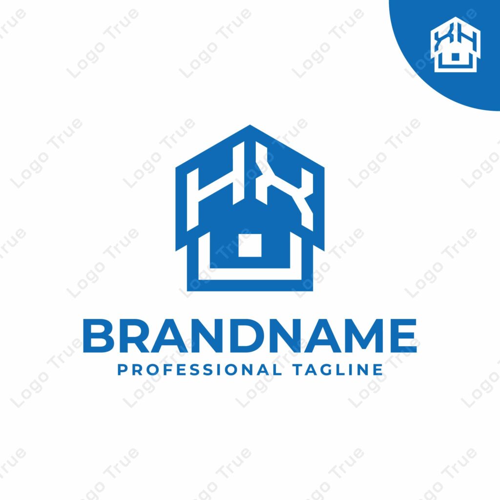 Letters HX or XH Home Roof Logo. For roof, home, construction, or interior business with HX or XH initials Prayoga Cahya