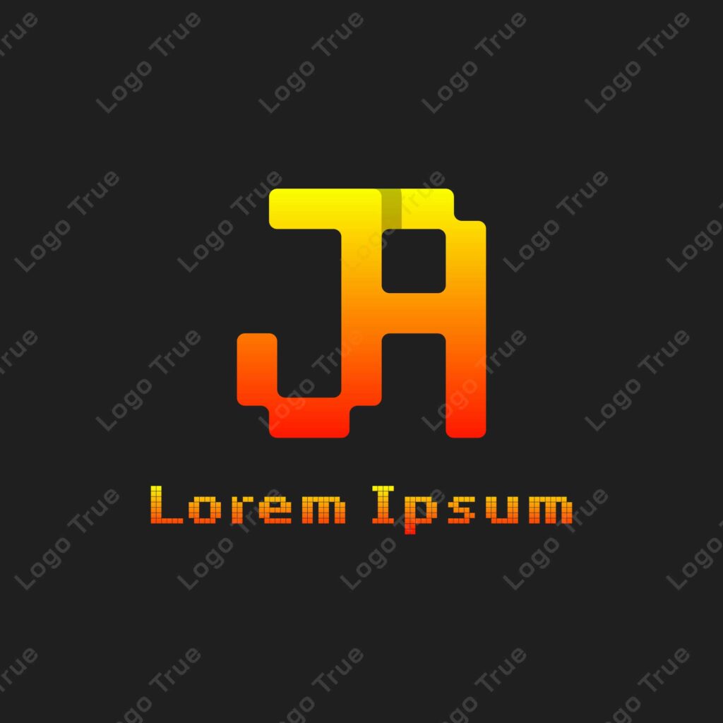 Letters JA Pixel Monogram Logo, suitable for any business with JA or AJ initials Prayoga Cahya