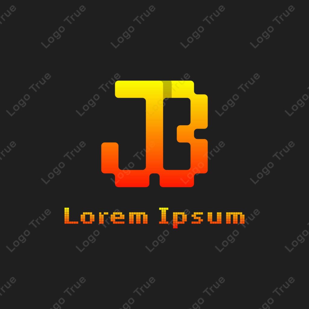 Letters JB Pixel Monogram Logo, suitable for any business with JB or BJ initials Prayoga Cahya