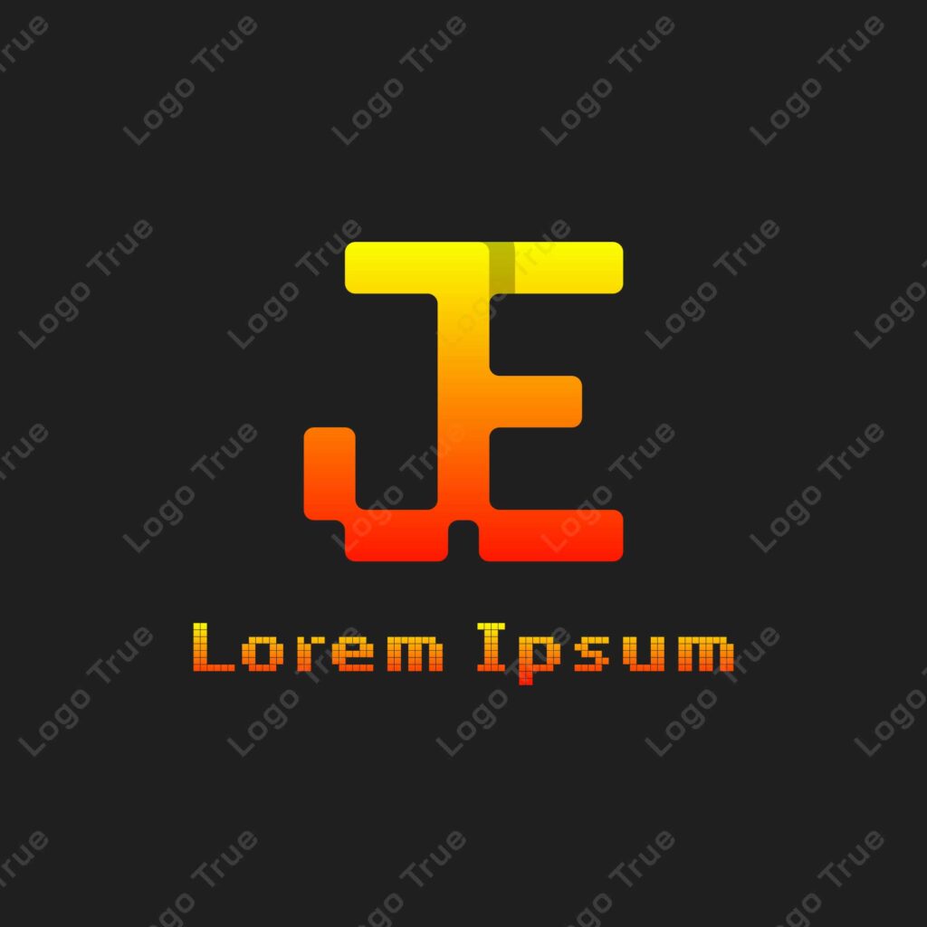 Letters JE Pixel Monogram Logo, suitable for any business with JE or EJ initials Prayoga Cahya